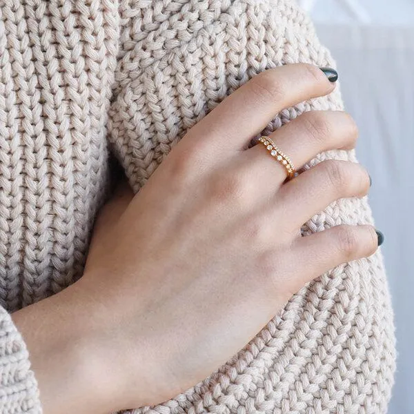 Eppi Eppi Doppelter Ring mit Lab Grown Diamanten Hebe, Rosa, – Produktbild 3 von 4