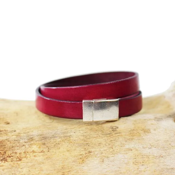 Mitienda Shop Mitienda Shop Lederarmband mit Magnetverschluss Unisex, Pink-silber, – Produktbild 1 von 4