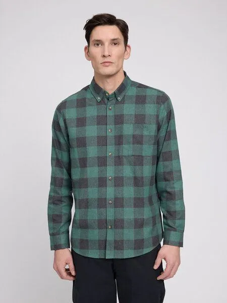 Mazine Mazine Herren Flannel Karo Hemd, Bottle / black mel., – Produktbild 1 von 3
