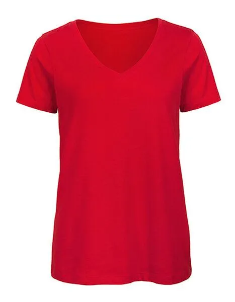 B&C Collection B&C Collection Inspire V-Ausschnitt T-Shirt Damen 140 gr /m² bis Größe 2XL, Rot, – Produktbild 2 von 3