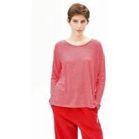 ARMEDANGELS ARMEDANGELS XIANAA STRIPES Damen Longsleeve aus Bio-Baumwolle, Pink mist-mars red, – Produktbild 1 von 1