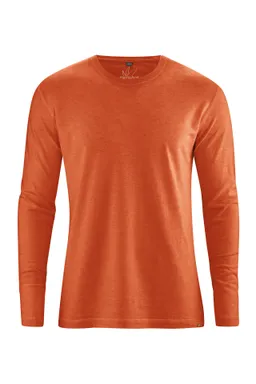 HempAge Hempage Herren vegan Langarmshirt Basic Fox Orange – Produktbild 1 von 1