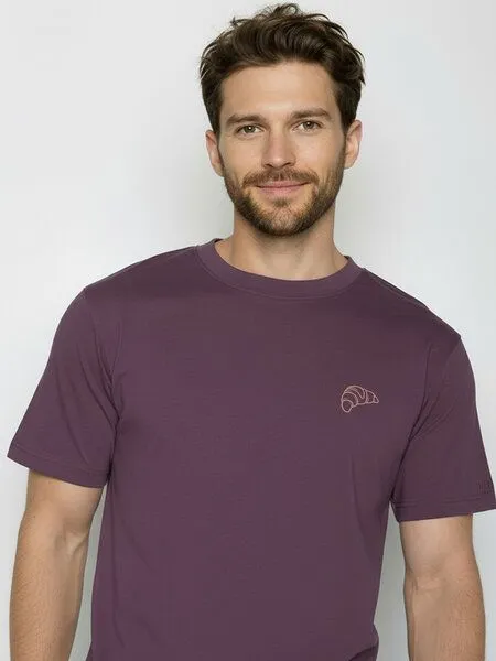 GreenBomb GREENBOMB Cycling Club Fusion - Lässiges Oversize-T-Shirt aus Bio-Baumwolle / hochwertiger Print / GOTS / Fair & Vegan, Lila (berry bark), – Produktbild 4 von 4