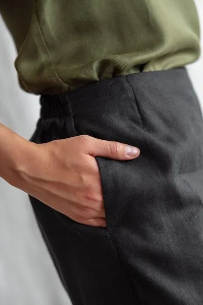 Jyoti - Fair Works Jyoti - Fair Works Hanf/Tencel Skort Santipur, Schwarz, – Produktbild 4 von 4
