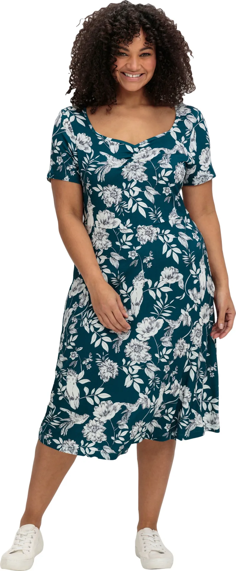 sheego by Joe Browns Jerseykleid, Dunkelpetrol-gemustert, – Produktbild 2 von 2