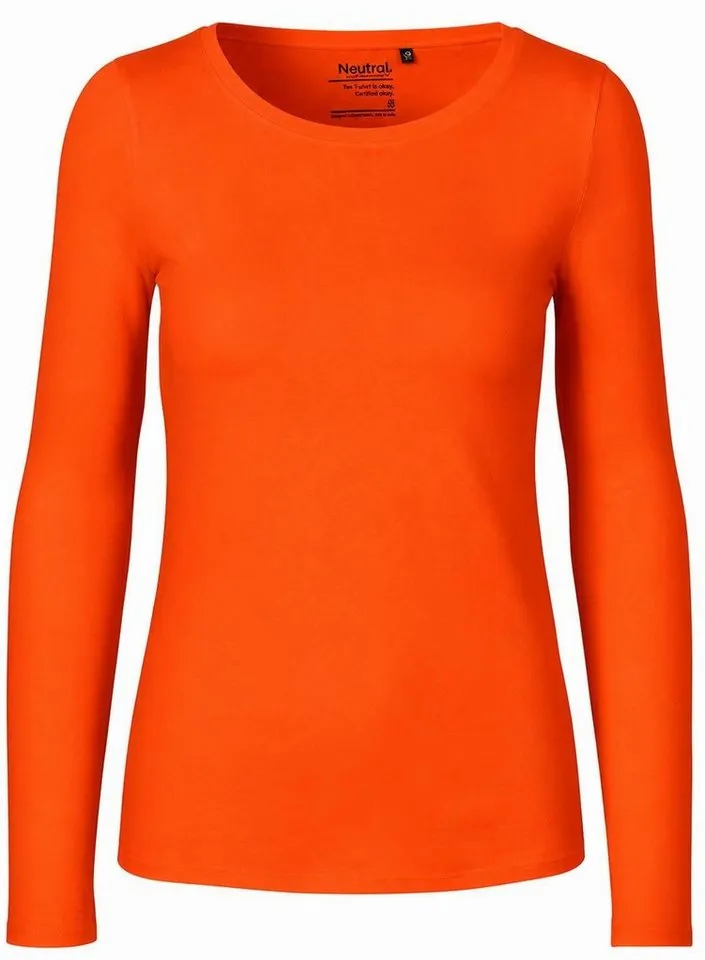 Neutral Neutral Langarmshirt Damen Long Sleeve T-Shirt / 100% Fairtrade-Baumwolle, Orange, – Produktbild 2 von 3