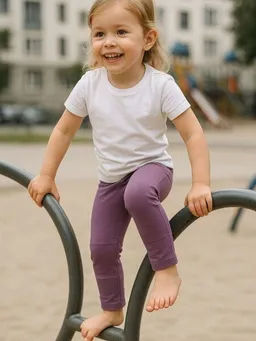 Babbily Babbily Sport Leggings aus GOTS-Bio-Baumwolle – verstärkte Knie & weiter Komfortbund, EU-Produktion – Produktbild 1 von 1