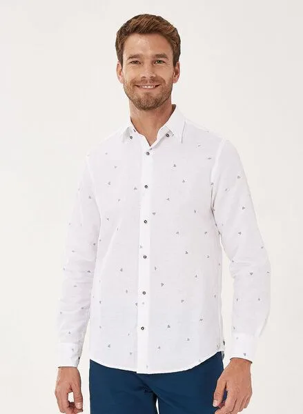 ORGANICATION ORGANICATION Langarm-Hemd aus Leinen mit Bio-Baumwolle, White, – Produktbild 1 von 4