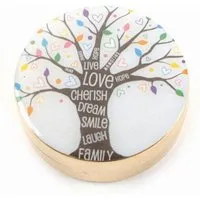 El Puente El Puente Dose "Baum des Lebens" | Fair Trade & Handmade aus Indien, Gold, – Produktbild 1 von 1