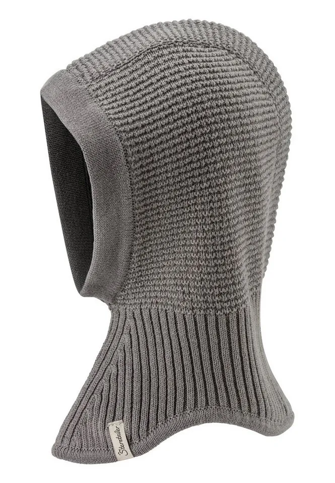 Sterntaler Sterntaler Fleecemütze GOTS Schalmütze (1-St) GOTS Strick-Schalmütze aus Baumwolle gefüttert mit Baumwollfleece., Grau, – Produktbild 1 von 5