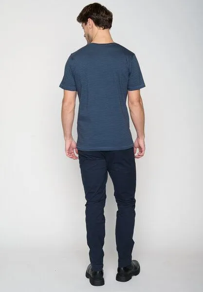 GreenBomb GREENBOMB Basic Spice - Sportliches T-Shirt aus Bio-Baumwolle / GOTS / Fair & Vegan, Blau (blaue streifen), – Produktbild 4 von 4