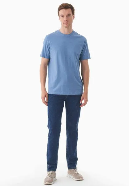 ORGANICATION ORGANICATION Basic T-Shirt aus Bio-Baumwolle, Coronet blue, – Produktbild 2 von 4