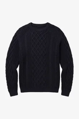 KnowledgeCotton Apparel KnowledgeCotton Apparel Herren vegan Pullover Mit Zopfmuster Nachthimmelblau – Produktbild 1 von 1