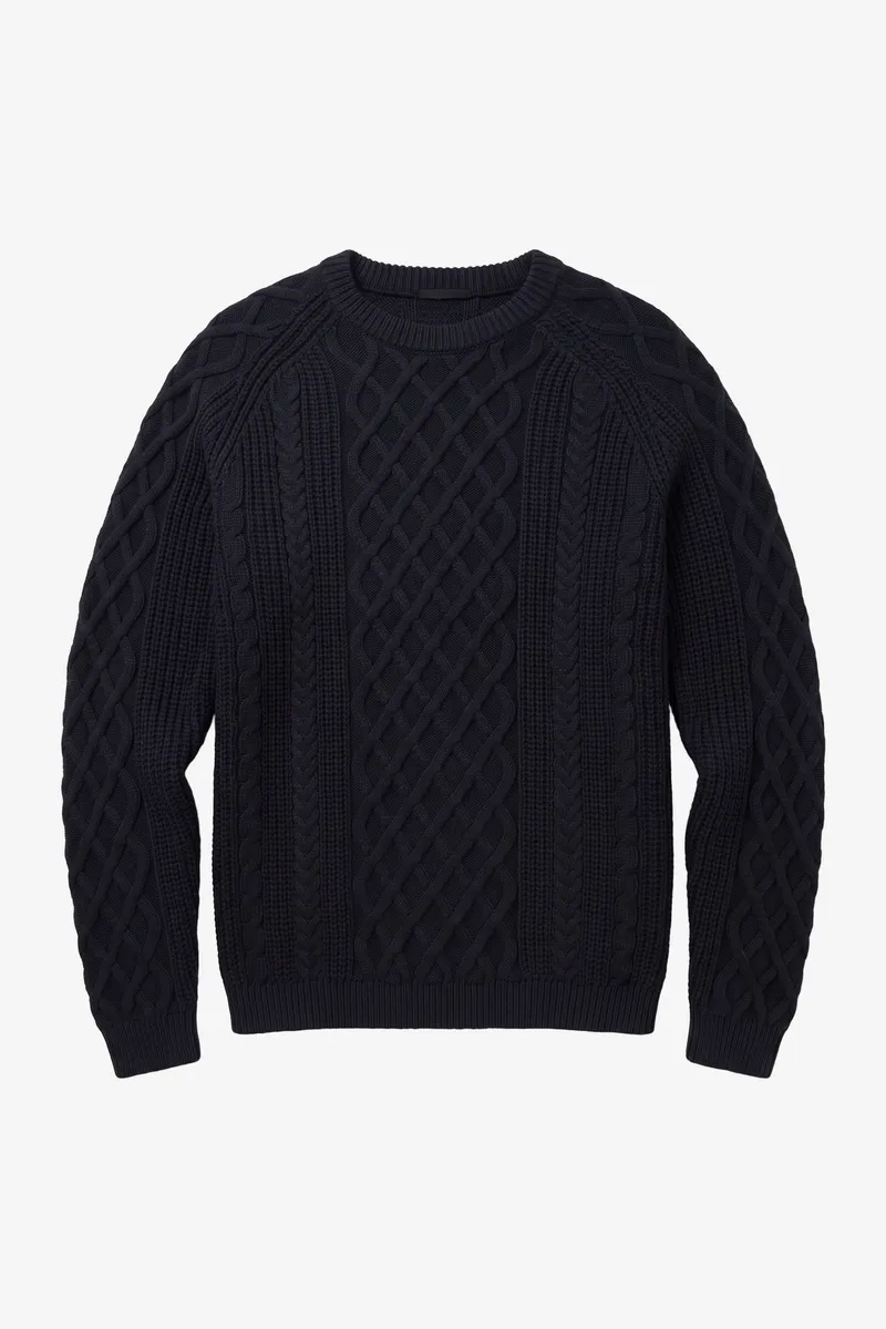 KnowledgeCotton Apparel KnowledgeCotton Apparel Herren vegan Pullover Mit Zopfmuster Nachthimmelblau, Blau, – Produktbild 1 von 2