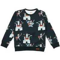 Walkiddy Baby Sweatshirt GOTS zertifiziert Bio-Baumwolle mit Elasthan, Dunkelgrün, Burg-Muster, Walkiddy – Produktbild 1 von 1