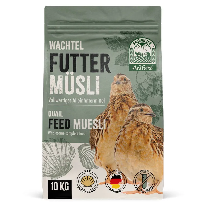 AniForte AniForte FarmLife Wachtel Futter Müsli 10 kg – Produktbild 1 von 2
