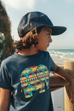 Trendsplant Kid's Organic Navajo Classic T-Shirt Trendsplant Blue – Produktbild 1 von 1