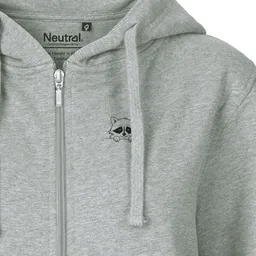 HANDGEDRUCKT HANDGEDRUCKT "Flauschspion" Frauen Zip Hoody Neutral – Produktbild 1 von 1