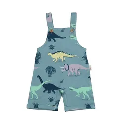 Walkiddy Walkiddy Kurze Latzhose Blaugrün Dinosaurier-Allover Bio-Baumwolle GOTS – Produktbild 1 von 1