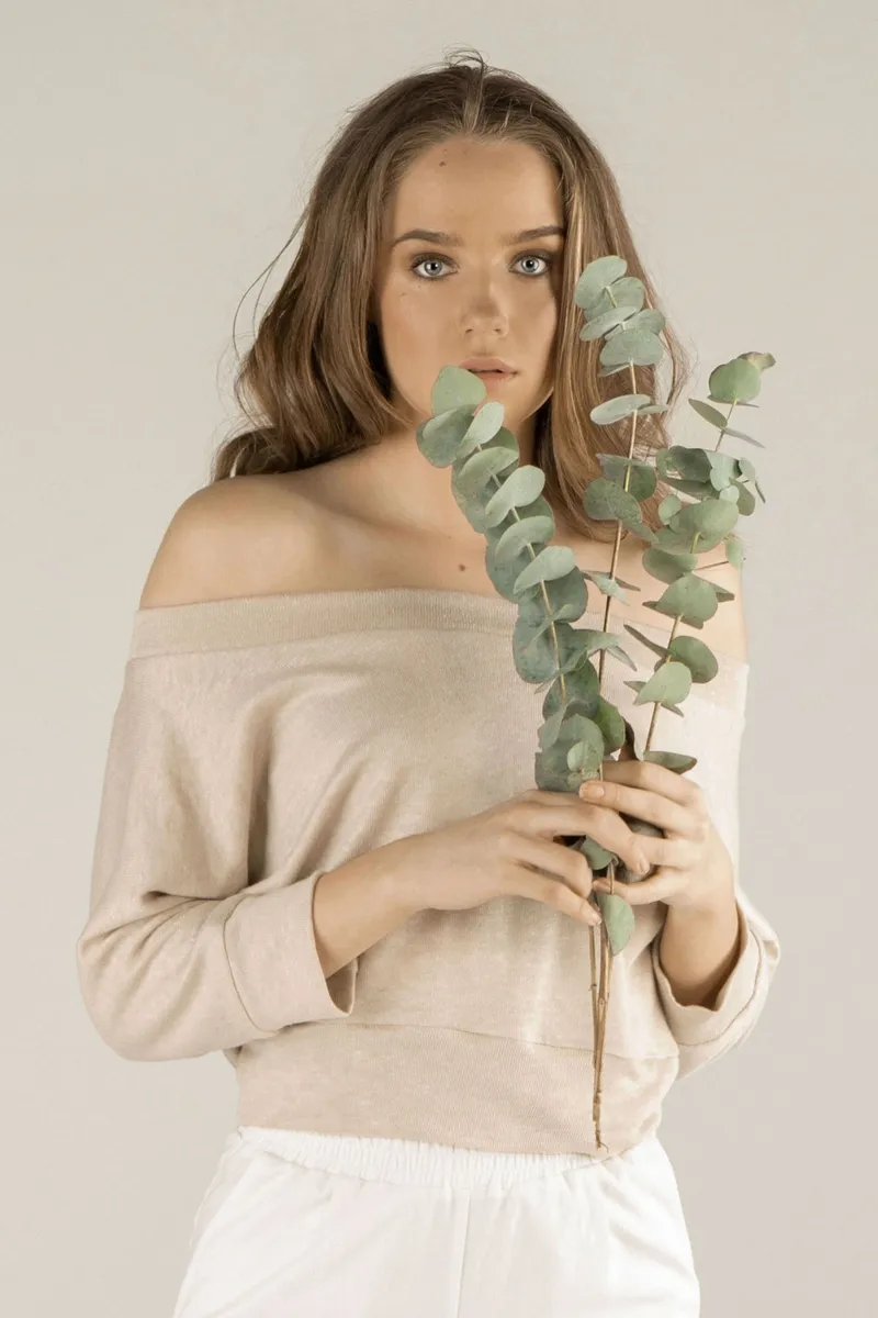 TAWAST TAWAST Damen vegan Pullover Sunlight Play Sand – Produktbild 2 von 2