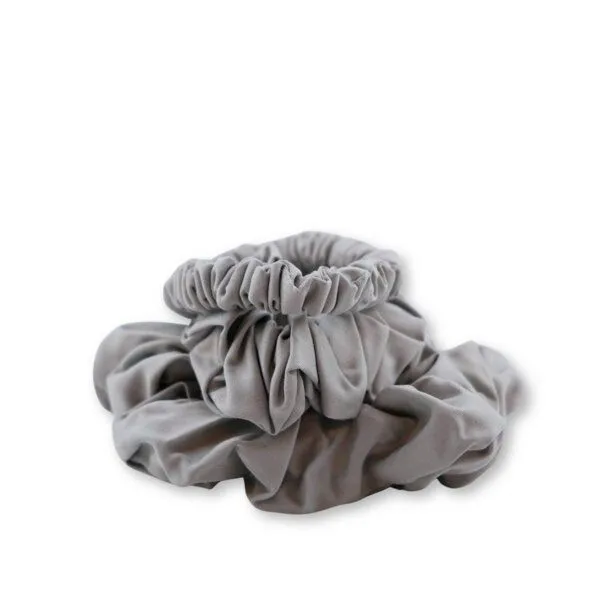 AGA.PIE AGA.PIE Scrunchie-Set aus 100% Lyocell aus Bambuscellulose, Hellgrau, – Produktbild 4 von 4