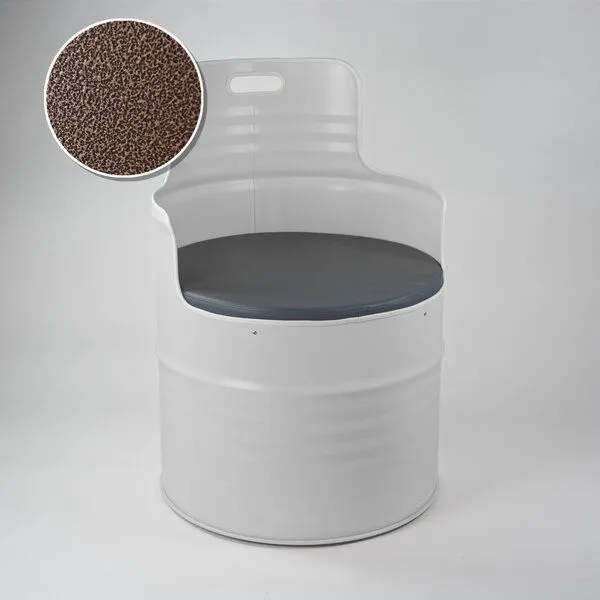 Lockengelöt Lockengelöt Sessel (2) aus einem Hamburger Ölfass, Kupfer (struktur-gepulvert), – Produktbild 1 von 2