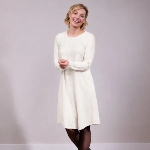 Kokon Zwo Kokon Zwo Strickkleid 100% Merinowolle (ÖKO TEX), Weiß, – Produktbild 1 von 2