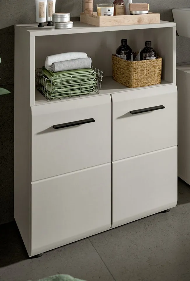 Inn.Furn Kommode Cover (Badschrank in Kaschmir / Sand, 2-türig, 60 x 80 cm), mit viel Stauraum, Beige, – Produktbild 5 von 5