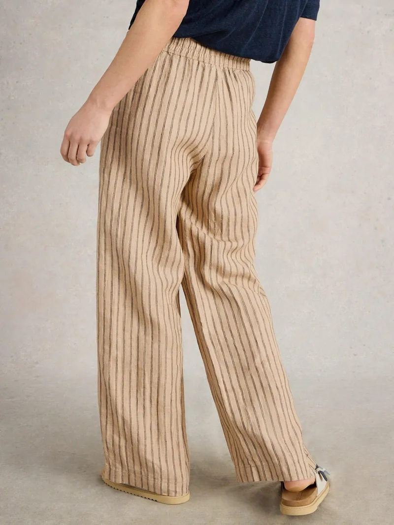 White Stuff Leinenhose Belle mit weitem Bein - 34/R, Natur multi, – Produktbild 4 von 4