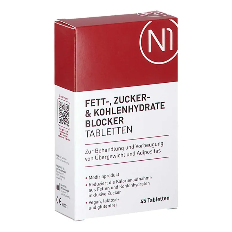N1 N1 Fett- Zucker- & Kohlenhydrate Blocker Tabletten – Produktbild 1 von 1