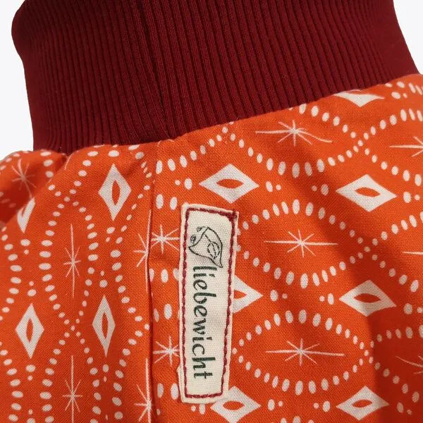 liebewicht liebewicht kurze Pumphose Sommerhose gemustert aus Biobaumwolle, Orange gemustert/rot, – Produktbild 4 von 4