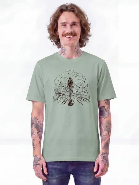 watapparel watapparel T-Shirt Unisex Berge und Mountainbike, Aloe, – Produktbild 2 von 2