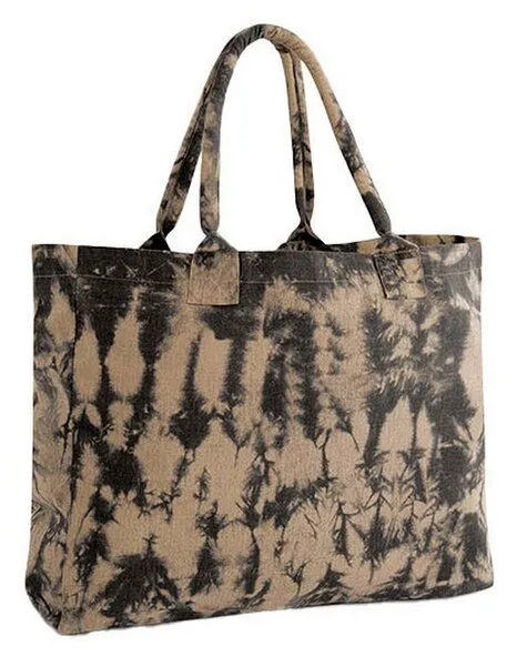 Westford Mill Westford Mill Tasche Shopper Einkaufstasche Strandtasche Canvas Stoff Bedruckt, Sand/schwarz, – Produktbild 1 von 2