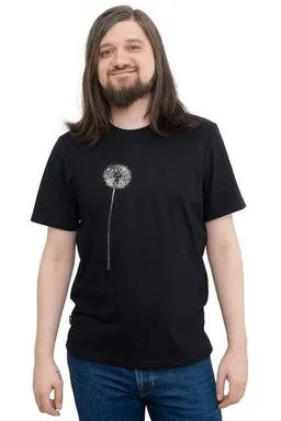 Hirschkind Hirschkind Fair-Trade-Männershirt "Pusteblume" - Made in Kenia - schwarz oder dunkelgrün – Produktbild 1 von 1