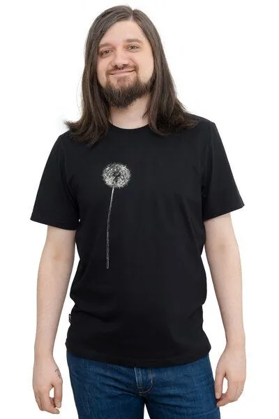 Hirschkind Hirschkind Fair-Trade-Männershirt "Pusteblume" - Made in Kenia - schwarz oder dunkelgrün, Schwarz, – Produktbild 1 von 1