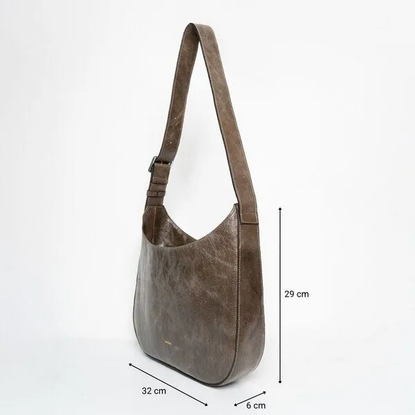 ann kurz ann kurz Versatile Hobo – Hobo-Tasche aus Leder, Patent fango, – Produktbild 3 von 3