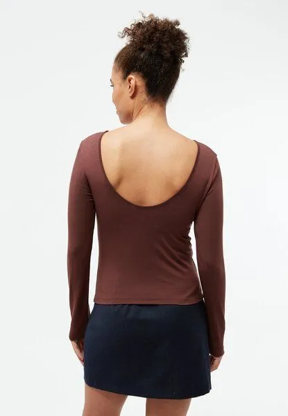 Givn Berlin Givn Berlin Longsleeve GBMIMI aus TENCEL mit tiefem Rückenausschnitt, Burned brown (tencel), – Produktbild 4 von 4
