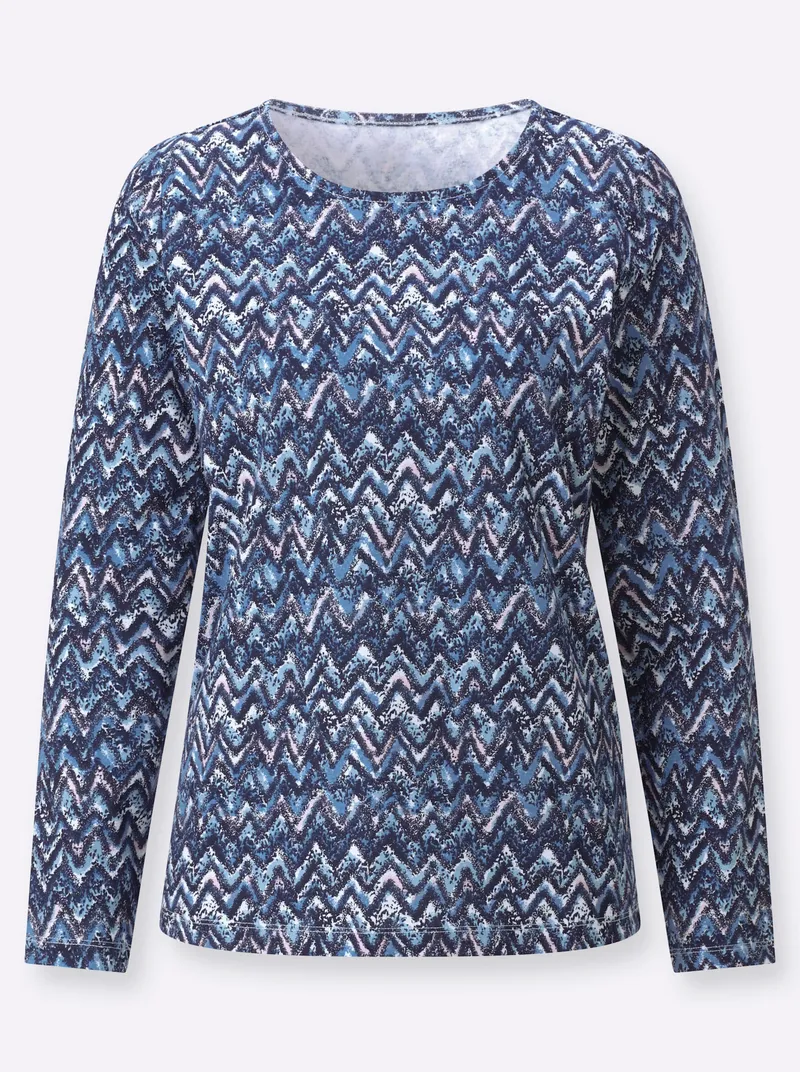 Witt Shirt marine-eisblau-bedruckt, Marine-eisblau-bedruckt, – Produktbild 1 von 2