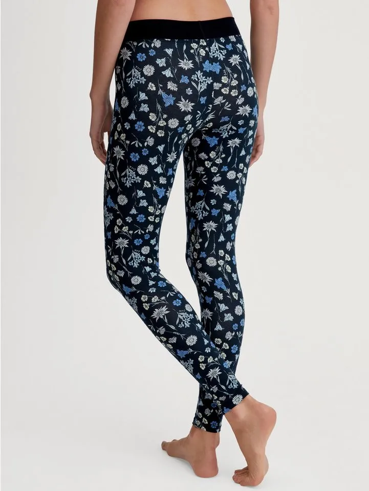 CALIDA CALIDA Leggings Elastic Trend floraler Print, Baumwollmix, weicher elastischer Bund, bequem, Schwarz, – Produktbild 3 von 5