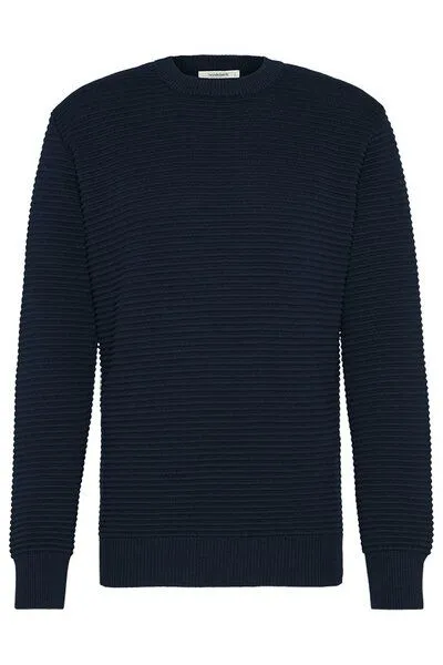 Wunderwerk Wunderwerk Herren Strick Pullover aus Bio Baumwolle "Crewknit crossrib male", Dunkel blau (old navy 695), – Produktbild 1 von 4