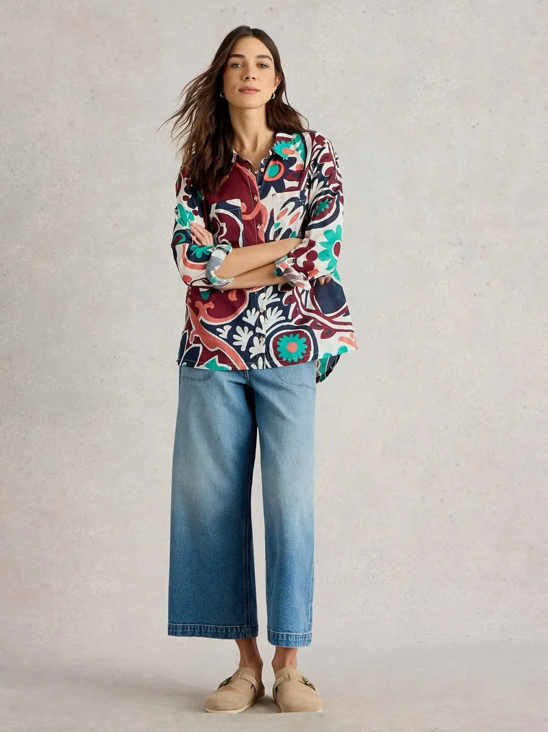White Stuff Bluse Sophie aus Bio-Baumwolle - 36, Schwarz multi, – Produktbild 2 von 4