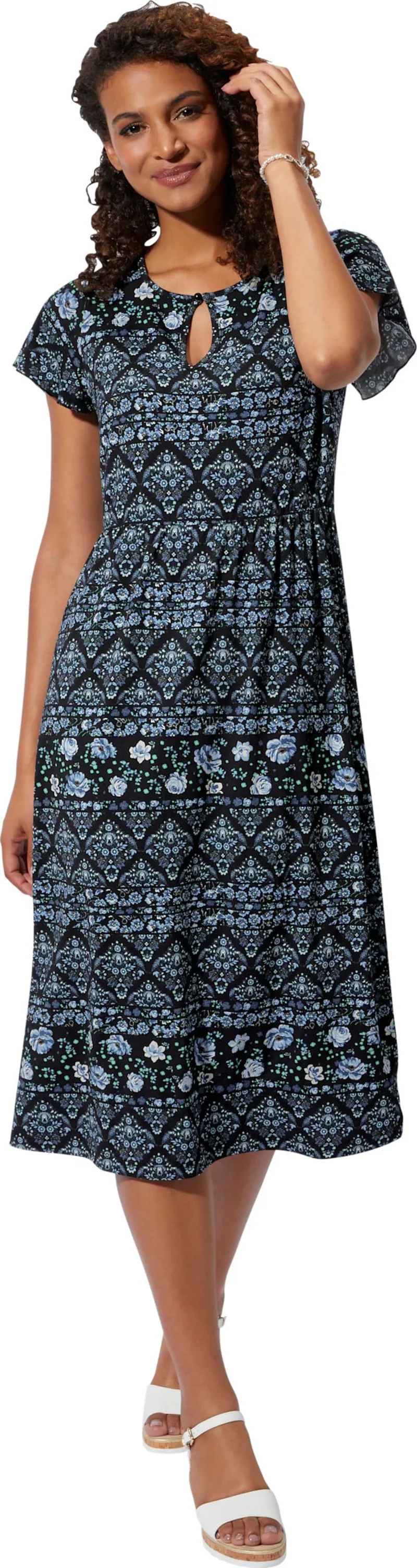 Witt Jerseykleid, Jeansblau-schwarz-bedruckt, – Produktbild 2 von 2
