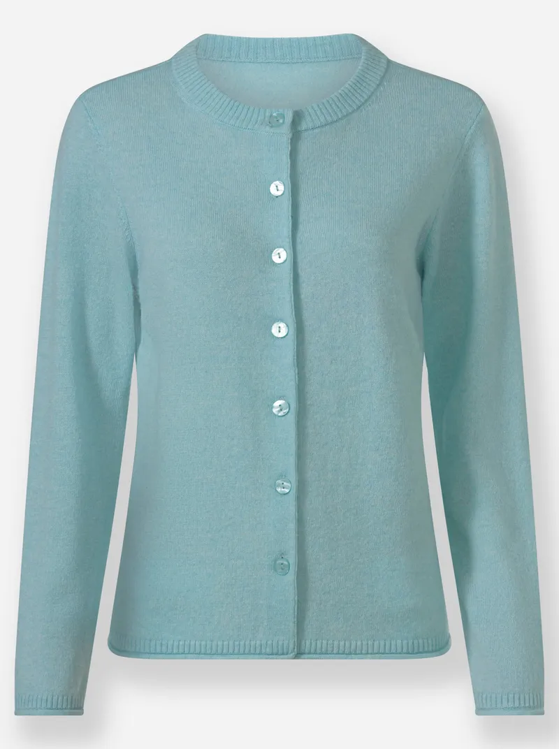 Witt Feinstrickjacke, Aqua-meliert, – Produktbild 1 von 2