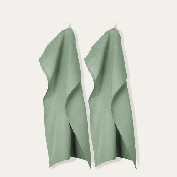 KUSHEL KUSHEL Leinen Tea Towel Duo, Sage green grün, – Produktbild 1 von 3