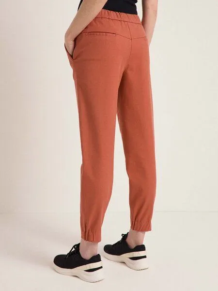 LANIUS LANIUS Hose mit Gummibund aus Bio-Baumwolle und TENCEL Lyocell, Earth, – Produktbild 4 von 4