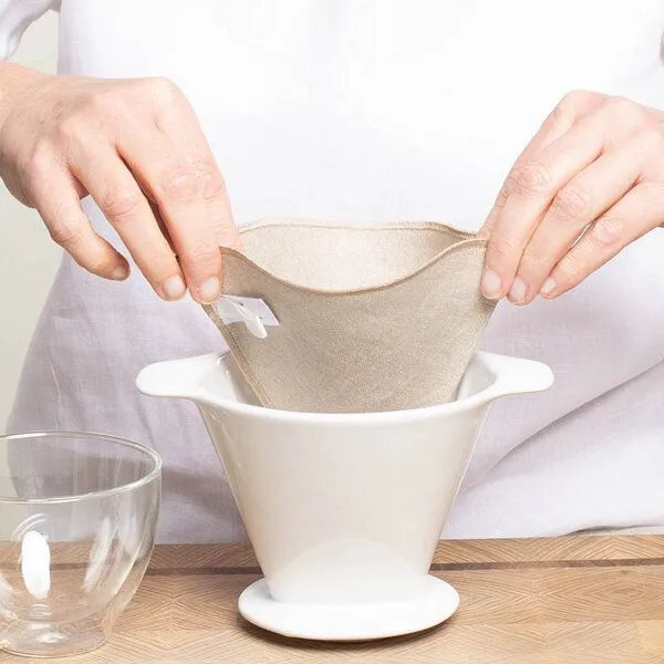 nahtur-design nahtur-design Mehrweg Kaffeefilter 100% naturbelassenes Bioleinen, Natur, – Produktbild 3 von 4