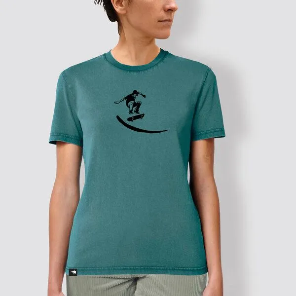 little kiwi little kiwi Unisex T-Shirt, Skater, Dyed hydro (grün-blau), – Produktbild 1 von 2