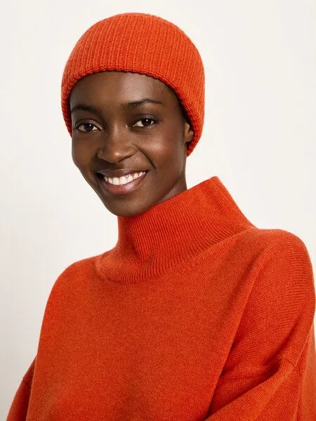 LANIUS LANIUS Mütze aus Bio-Schurwolle, Orange, – Produktbild 1 von 4