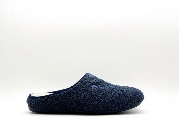 thies Veganer "thies ® Rec Teddy Slipper" aus ultraweichem, recyceltem Fell, Navy, – Produktbild 2 von 4
