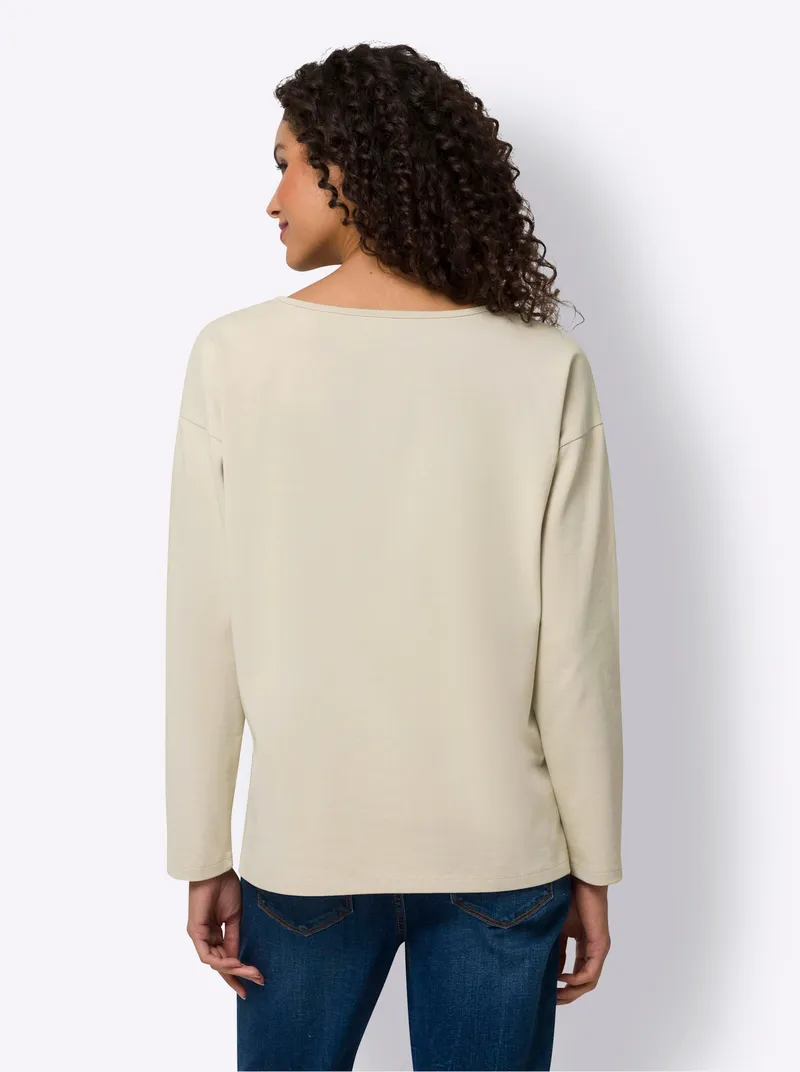 heine V-Shirt sand, Sand, – Produktbild 1 von 2